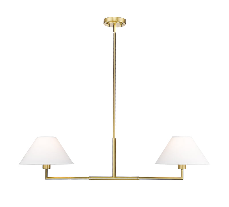 Leila 2 Light 12" Chandelier, 42" Long in Luxe Gold