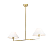 Leila 2 Light 12" Chandelier, 42" Long in Luxe Gold