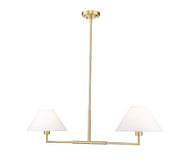Leila 2 Light 12" Chandelier, 42" Long in Luxe Gold