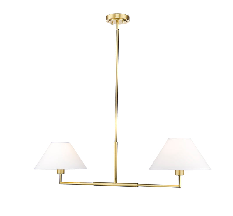Leila 2 Light 12" Chandelier, 42" Long in Luxe Gold