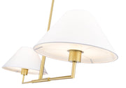 Leila 2 Light 12" Chandelier, 42" Long in Luxe Gold