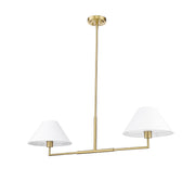 Leila 2 Light 12" Chandelier, 42" Long in Luxe Gold