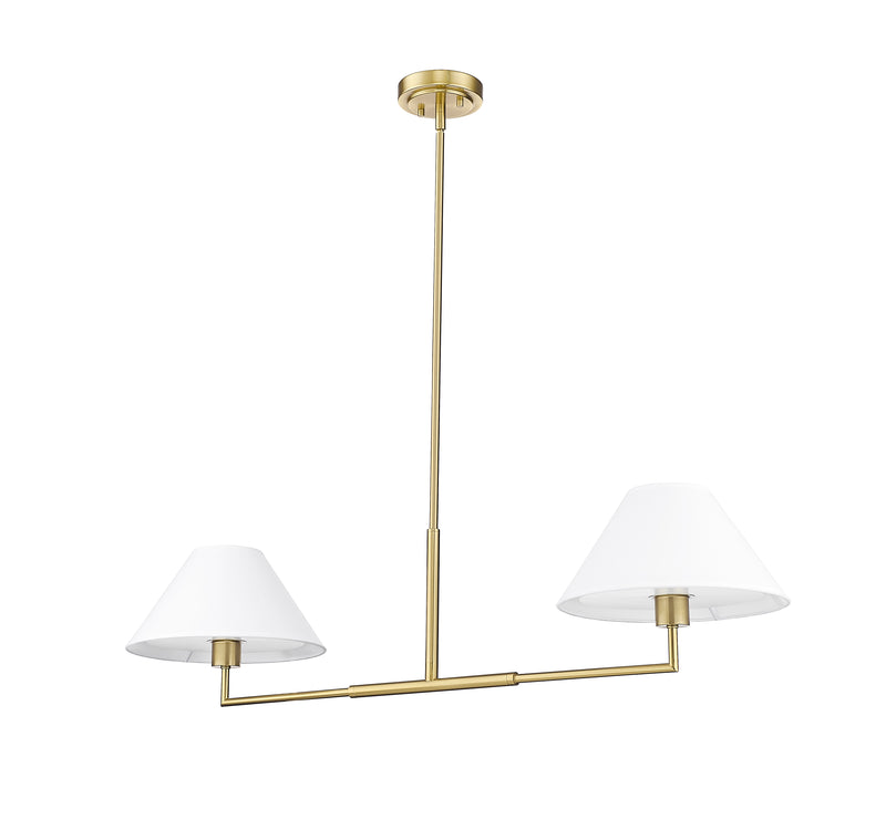 Leila 2 Light 12" Chandelier, 42" Long in Luxe Gold