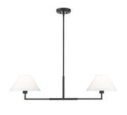 Leila 2 Light 12" Chandelier, 42" Long in Matte Black