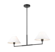 Leila 2 Light 12" Chandelier, 42" Long in Matte Black