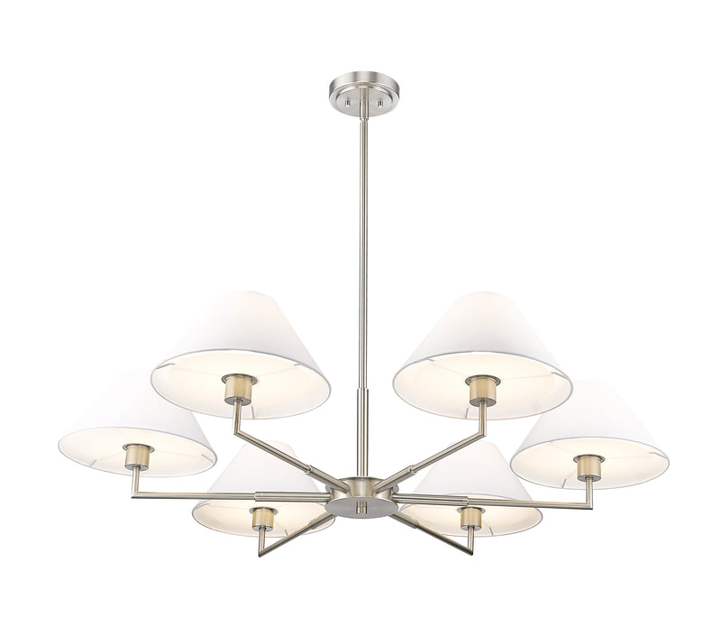 Leila 6 Light 44" Chandelier in Brushed Nickel