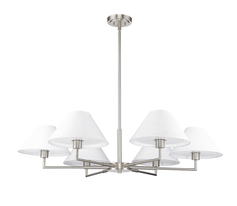 Leila 6 Light 44" Chandelier in Brushed Nickel