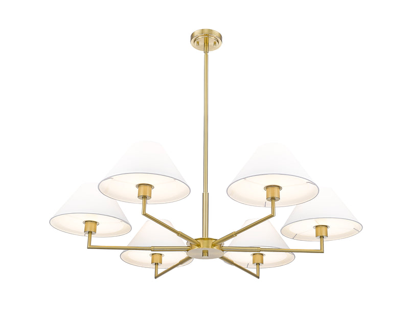 Leila 6 Light 44" Chandelier in Luxe Gold