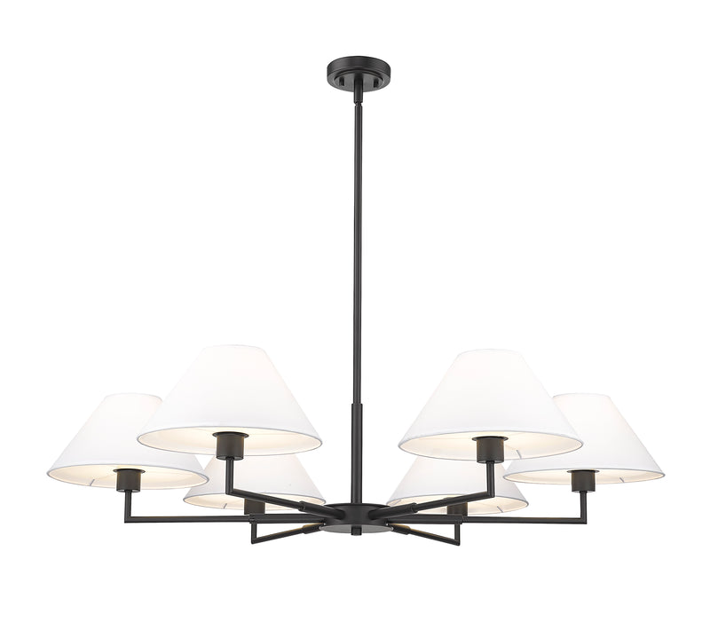 Leila 6 Light 44" Chandelier in Matte Black