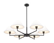 Leila 6 Light 44" Chandelier in Matte Black