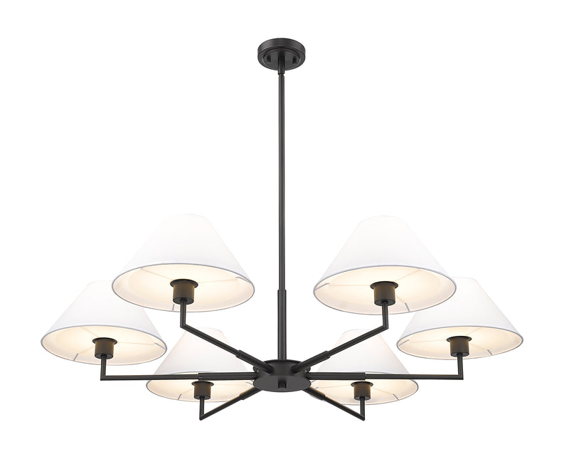 Leila 6 Light 44" Chandelier in Matte Black