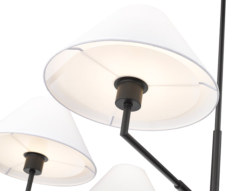 Leila 6 Light 44" Chandelier in Matte Black