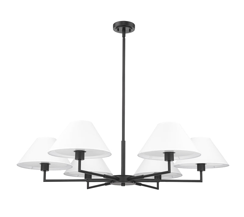 Leila 6 Light 44" Chandelier in Matte Black