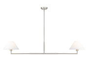 Leila 2 Light 12" Chandelier, 62" Long in Brushed Nickel