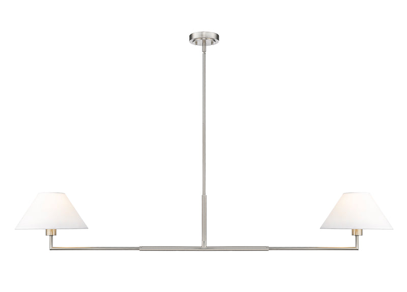 Leila 2 Light 12" Chandelier, 62" Long in Brushed Nickel