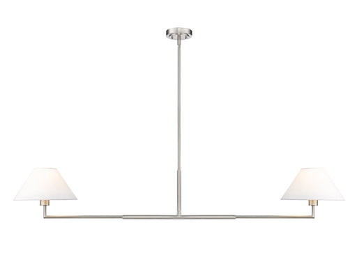 Leila 2 Light 12" Chandelier, 62" Long in Brushed Nickel