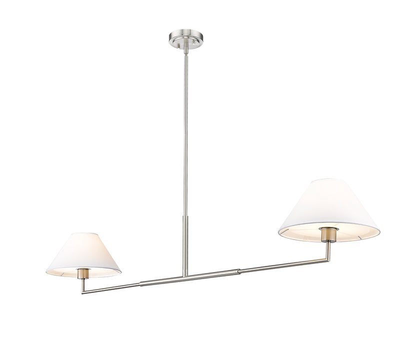 Leila 2 Light 12" Chandelier, 62" Long in Brushed Nickel