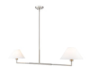 Leila 2 Light 12" Chandelier, 62" Long in Brushed Nickel