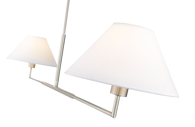 Leila 2 Light 12" Chandelier, 62" Long in Brushed Nickel