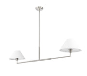 Leila 2 Light 12" Chandelier, 62" Long in Brushed Nickel