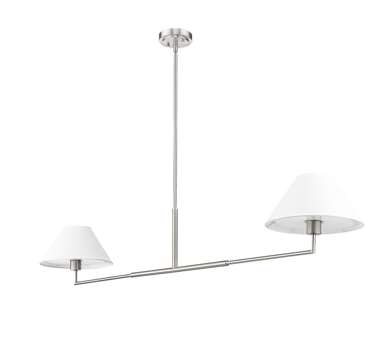 Leila 2 Light 12" Chandelier, 62" Long in Brushed Nickel