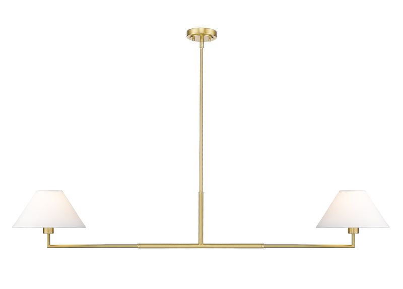 Leila 2 Light 12" Chandelier, 62" Long in Luxe Gold