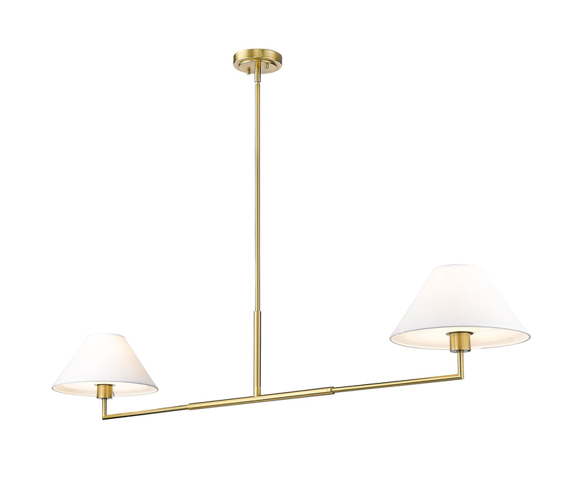 Leila 2 Light 12" Chandelier, 62" Long in Luxe Gold