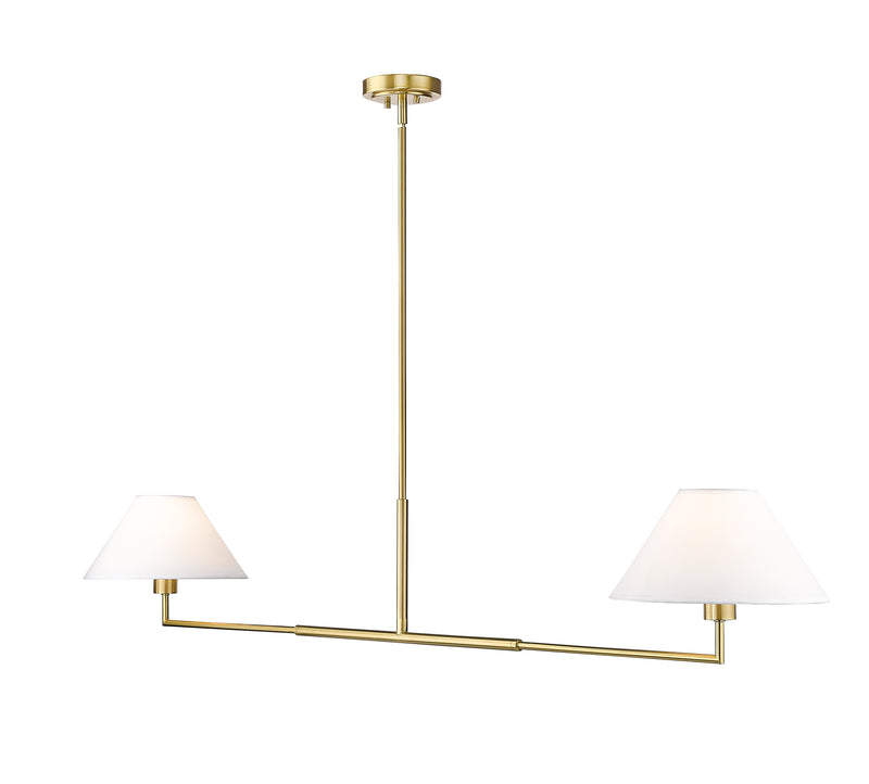 Leila 2 Light 12" Chandelier, 62" Long in Luxe Gold