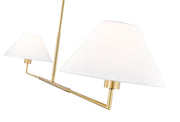 Leila 2 Light 12" Chandelier, 62" Long in Luxe Gold