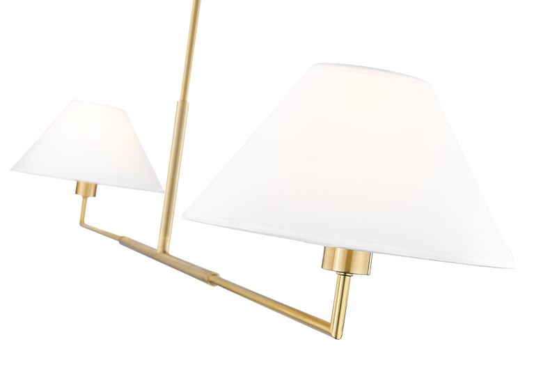 Leila 2 Light 12" Chandelier, 62" Long in Luxe Gold