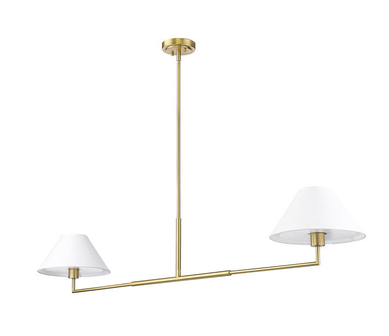 Leila 2 Light 12" Chandelier, 62" Long in Luxe Gold