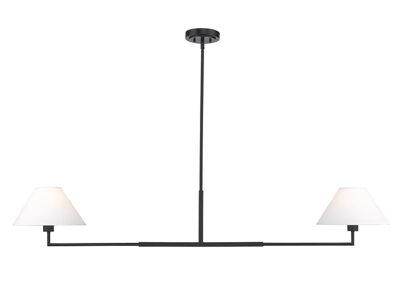 Leila 2 Light 12" Chandelier, 62" Long in Matte Black