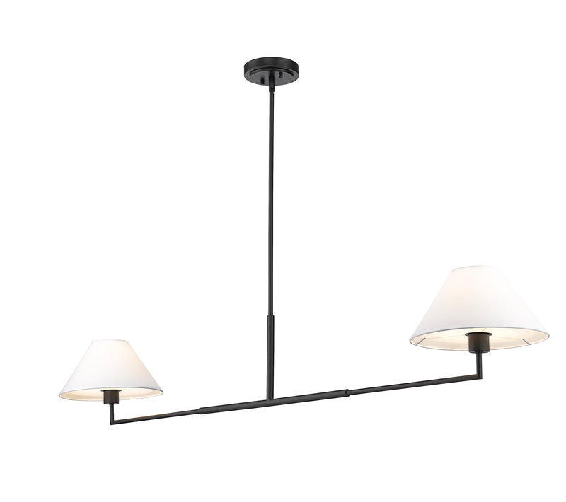Leila 2 Light 12" Chandelier, 62" Long in Matte Black