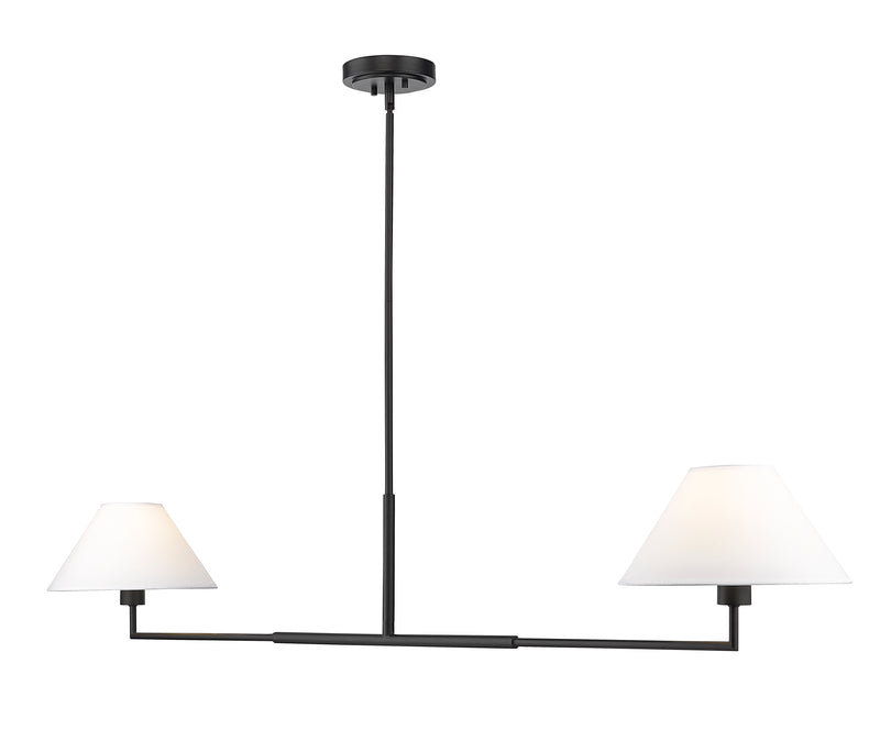 Leila 2 Light 12" Chandelier, 62" Long in Matte Black