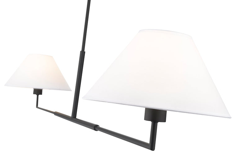 Leila 2 Light 12" Chandelier, 62" Long in Matte Black