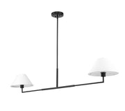 Leila 2 Light 12" Chandelier, 62" Long in Matte Black