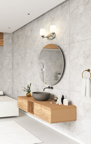 Kendrick 2 Light 14.5" Vanity in Brushed Nickel in a room setting