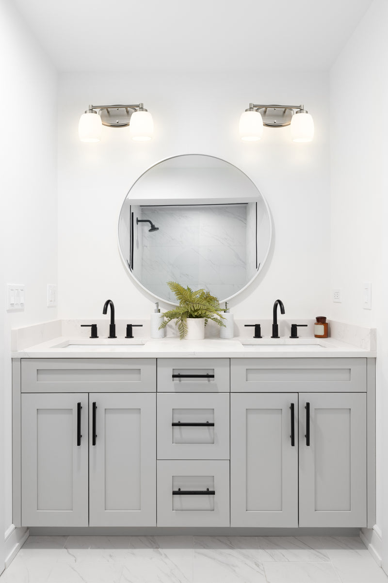 Kendrick 2 Light 14.5" Vanity in Brushed Nickel in a room setting