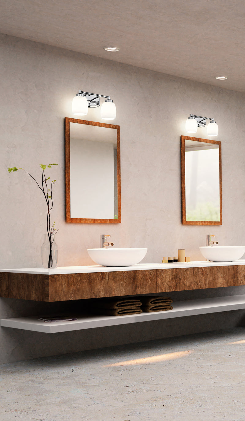 Kendrick 2 Light 14.5" Vanity in Chrome in a room setting