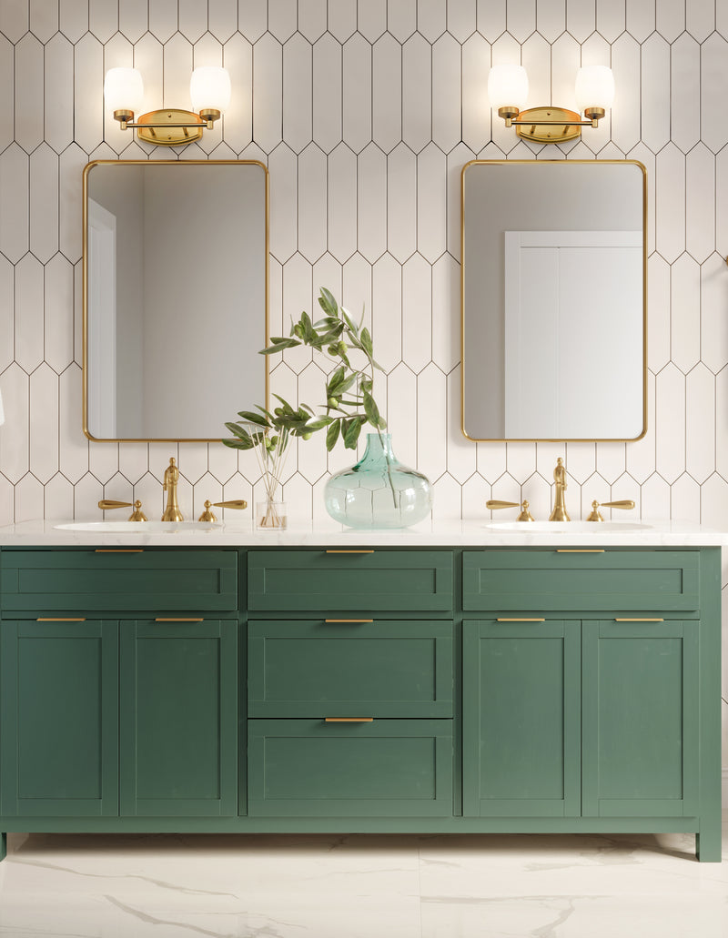 Kendrick 2 Light 14.5" Vanity in Luxe Gold in a room setting