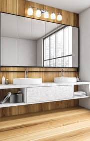 Kendrick 5 Light 39.25" Vanity in Chrome in a room setting