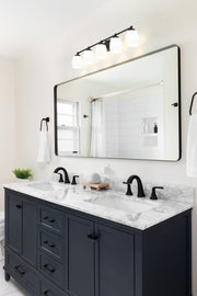 Kendrick 5 Light 39.25" Vanity in Matte Black in a room setting