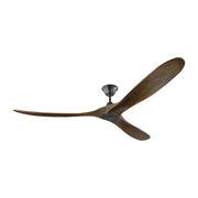 Maverick 70" Ceiling Fan in Matte Black with Dark Walnut Blades
