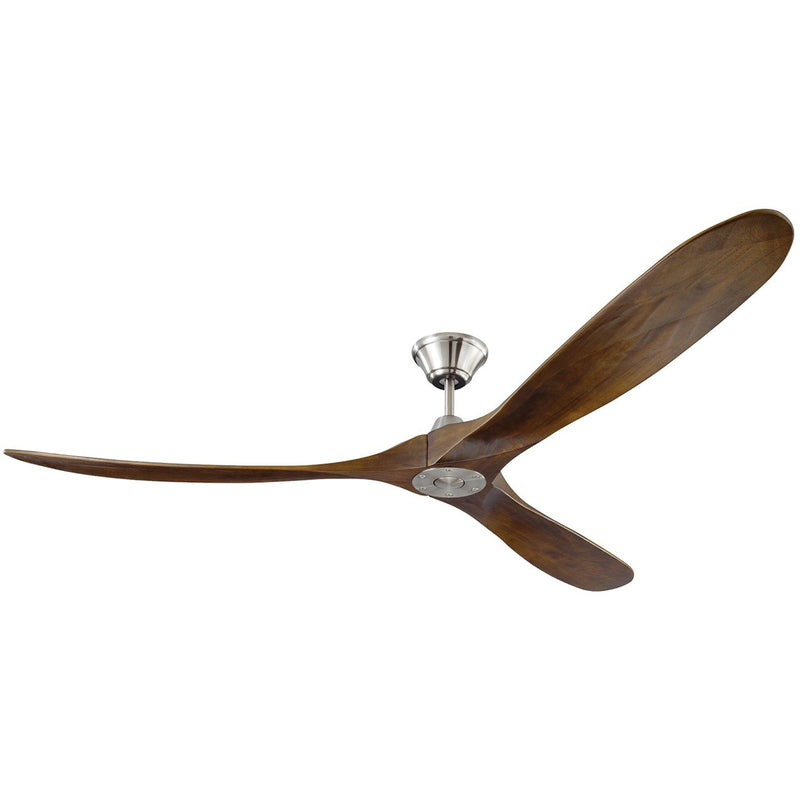 Maverick 70" Ceiling Fan in Brushed Steel with Dark Walnut Blades