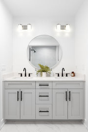 Burk 2 Light 13.75" Vanity in Brushed Nickel in a room setting