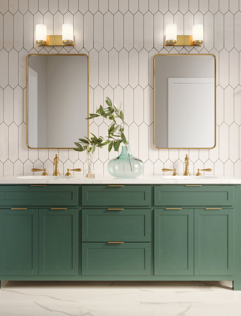 Burk 2 Light 13.75" Vanity in Luxe Gold in a room setting