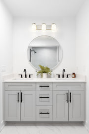 Burk 3 Light 22.5" Vanity in Brushed Nickel in a room setting