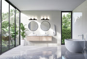 Burk 3 Light 22.5" Vanity in Matte Black in a room setting