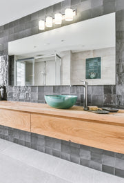 Burk 4 Light 30" Vanity in Chrome in a room setting