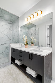 Burk 5 Light 38" Vanity in Luxe Gold in a room setting